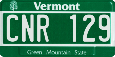 VT license plate CNR129