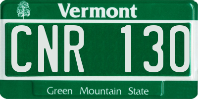 VT license plate CNR130