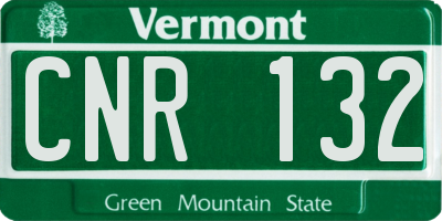 VT license plate CNR132