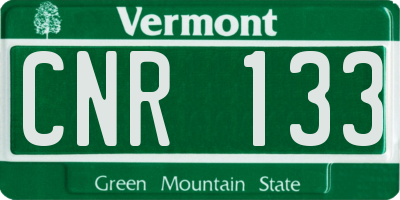 VT license plate CNR133