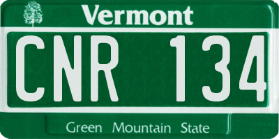 VT license plate CNR134