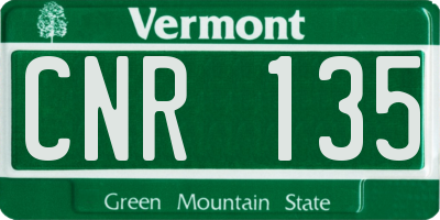 VT license plate CNR135