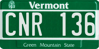 VT license plate CNR136