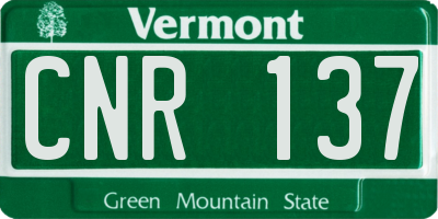 VT license plate CNR137