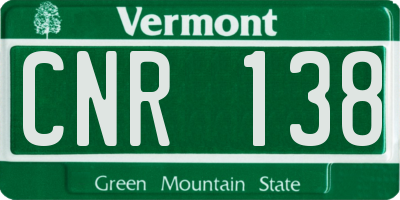 VT license plate CNR138