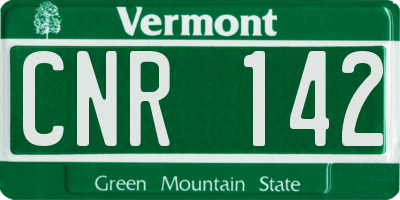 VT license plate CNR142