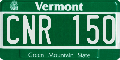 VT license plate CNR150