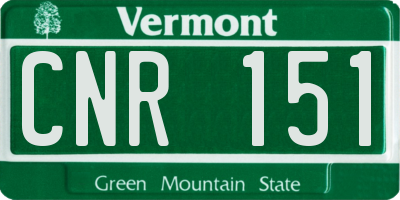 VT license plate CNR151