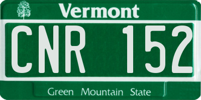 VT license plate CNR152