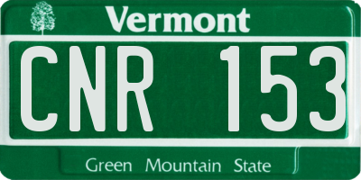 VT license plate CNR153