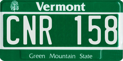 VT license plate CNR158