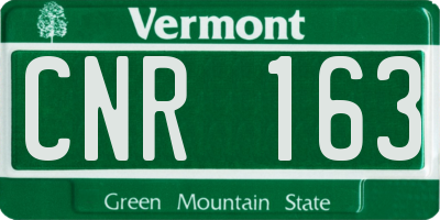 VT license plate CNR163