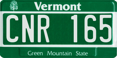 VT license plate CNR165