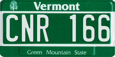 VT license plate CNR166