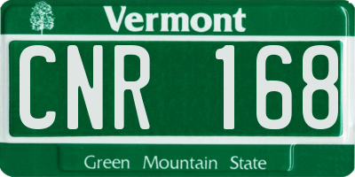 VT license plate CNR168