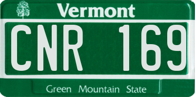 VT license plate CNR169