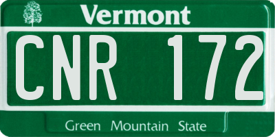 VT license plate CNR172
