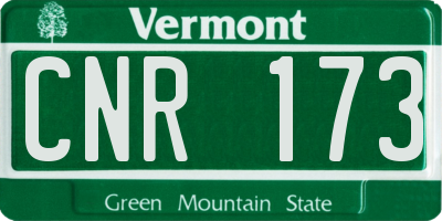 VT license plate CNR173