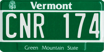 VT license plate CNR174