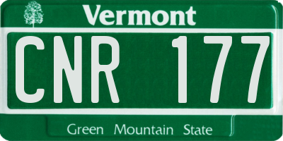 VT license plate CNR177