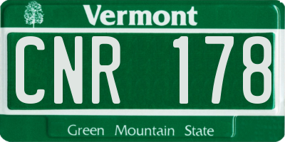 VT license plate CNR178