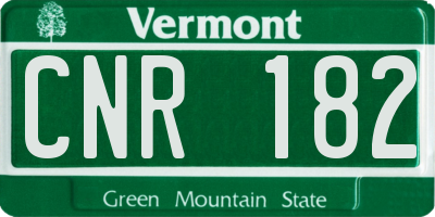 VT license plate CNR182