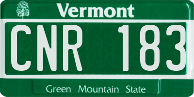 VT license plate CNR183