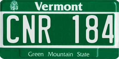 VT license plate CNR184
