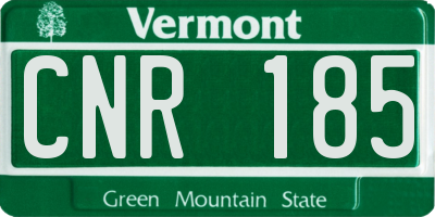 VT license plate CNR185