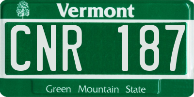 VT license plate CNR187