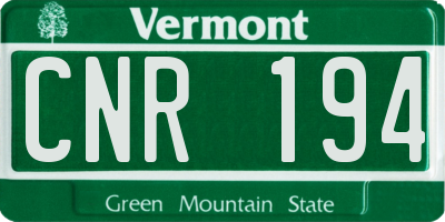 VT license plate CNR194