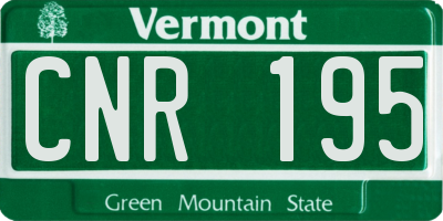 VT license plate CNR195
