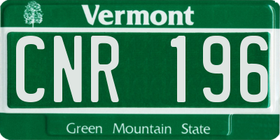 VT license plate CNR196