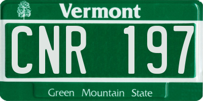 VT license plate CNR197