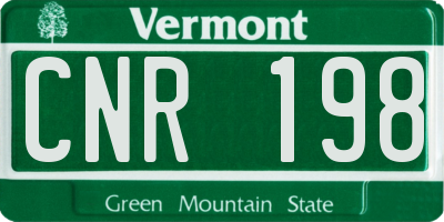 VT license plate CNR198
