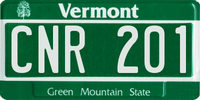VT license plate CNR201