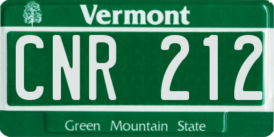 VT license plate CNR212