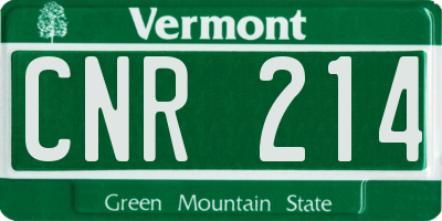 VT license plate CNR214