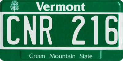 VT license plate CNR216