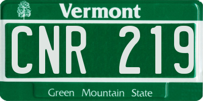 VT license plate CNR219