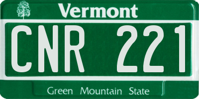 VT license plate CNR221