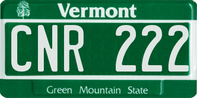 VT license plate CNR222