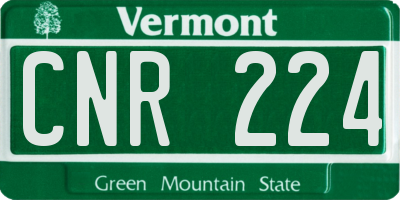 VT license plate CNR224