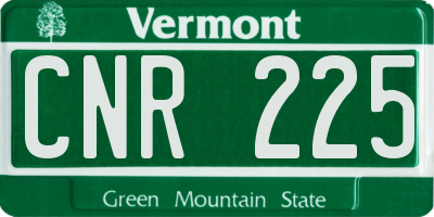 VT license plate CNR225