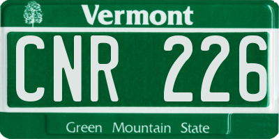 VT license plate CNR226