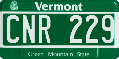 VT license plate CNR229