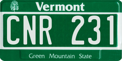 VT license plate CNR231
