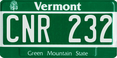 VT license plate CNR232