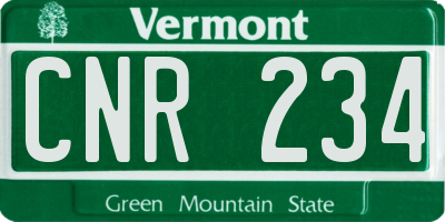 VT license plate CNR234