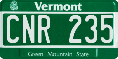 VT license plate CNR235